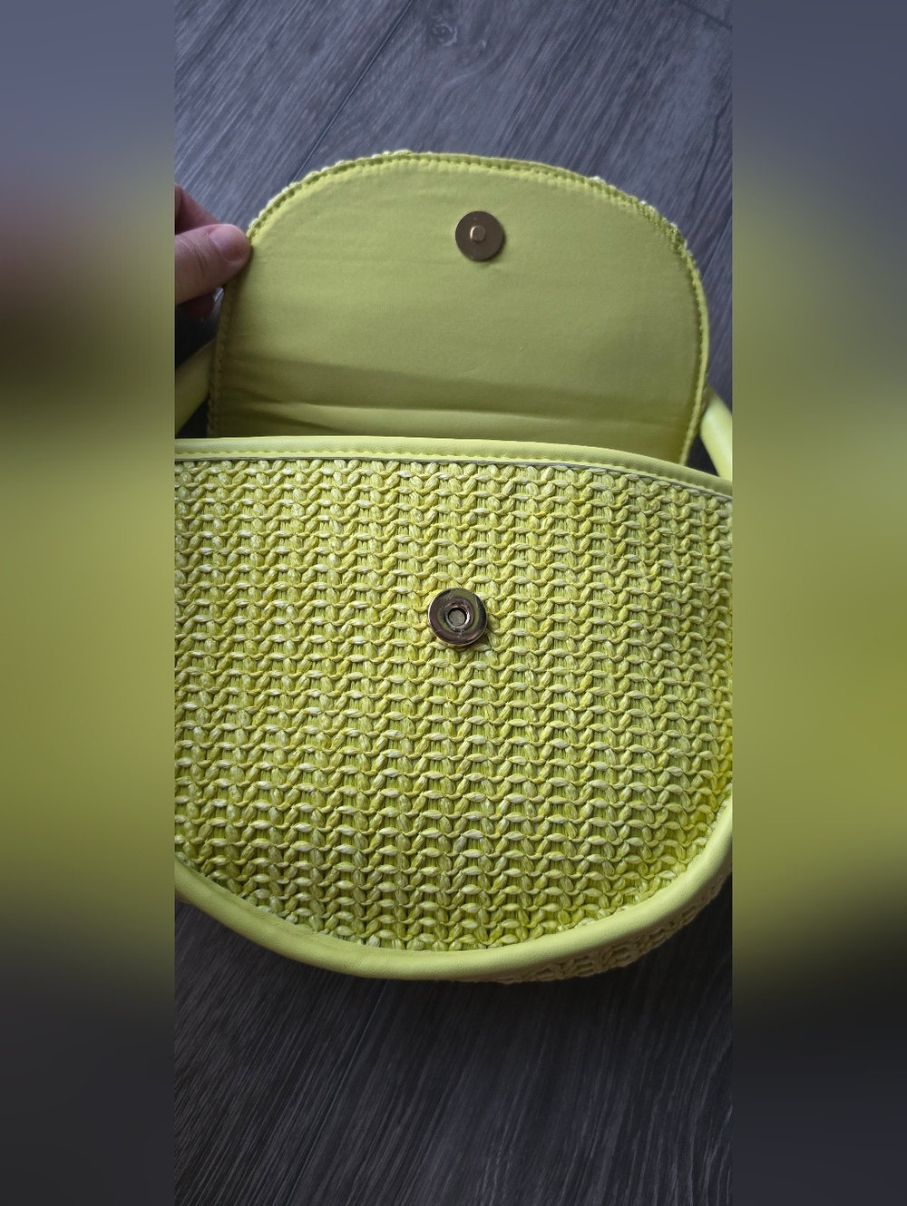 Future Collective Lime Green Woven Top Handle Bag NWT Statement Purse - Picture 3 of 9